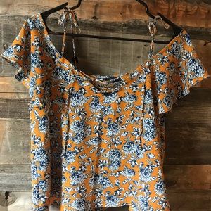 Topshop off the shoulder lace up top